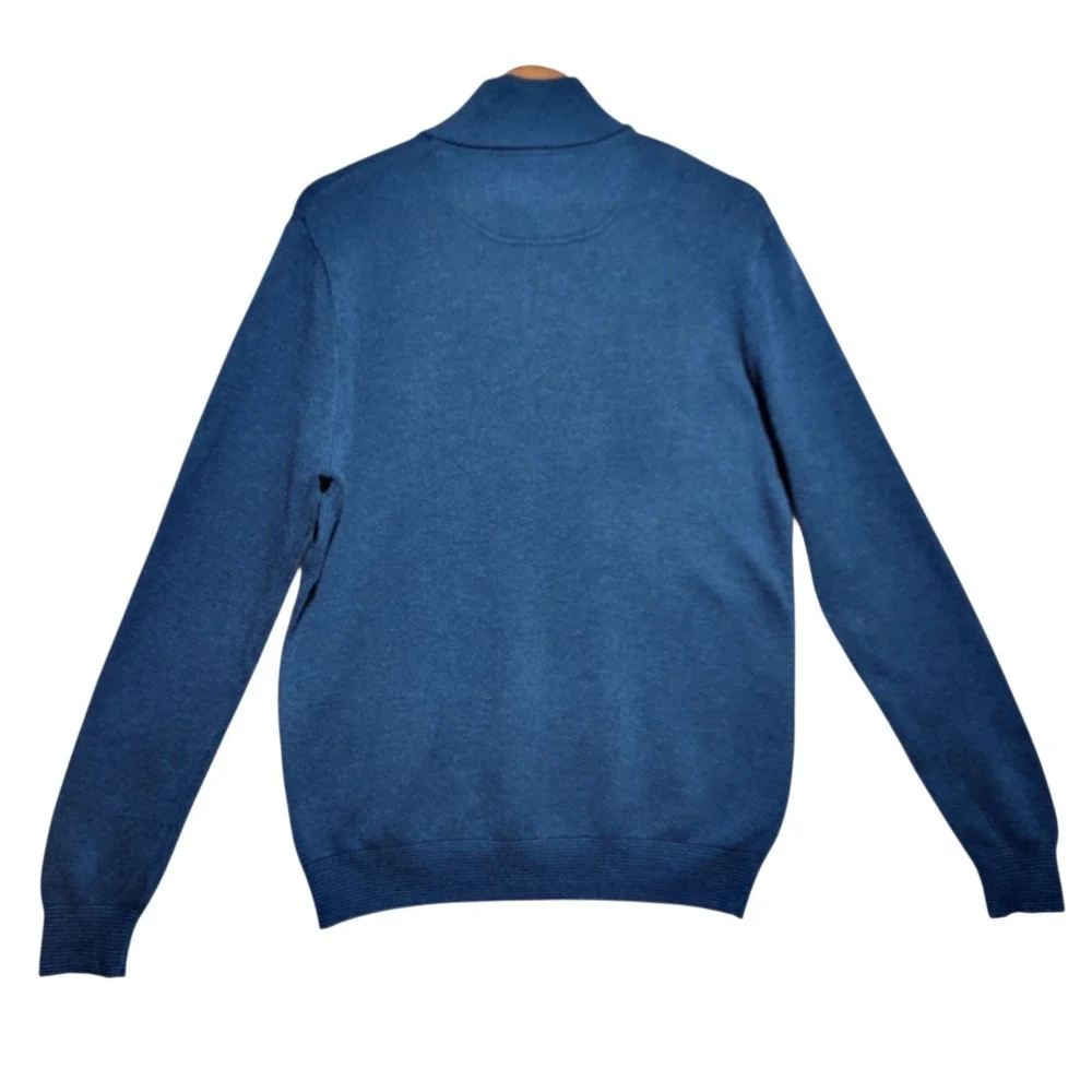 Armand Thiery AT Company Mens‎ Size Medium 1/4 Zip Sweater Blue Pullover - Picture 2 of 3
